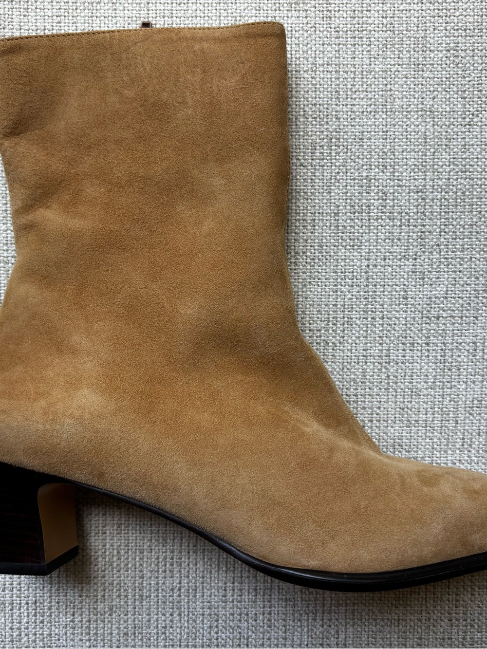 Etienne Aigner Tan Suede Block-Heel Ankle Boot - Picture 5 of 9
